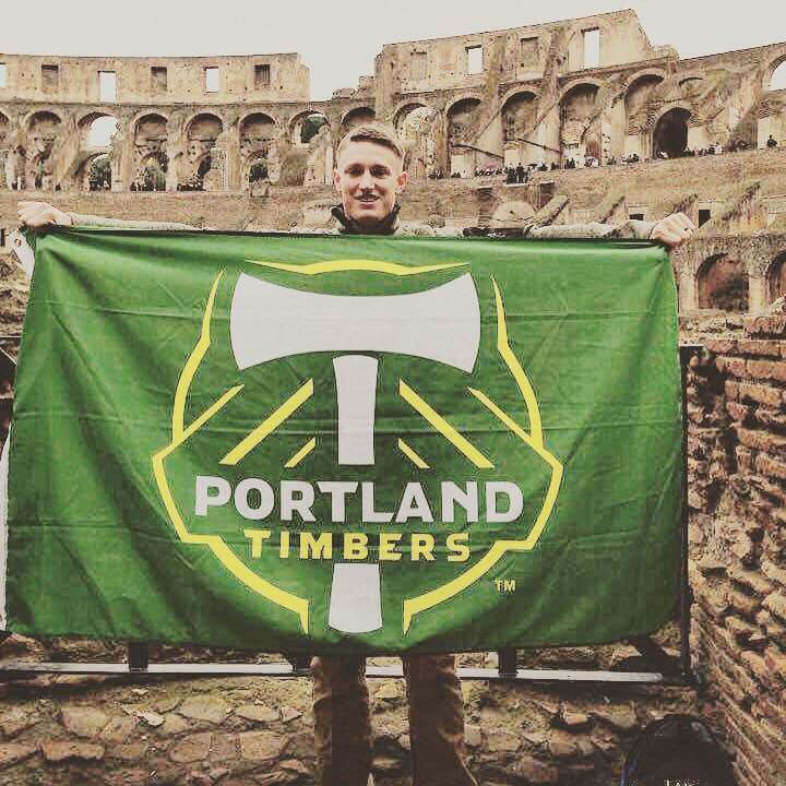Marine Sergeant Greg Mock, a die hard Timbers supporter based in North Carolina. Traveling the world, supporting our club. 