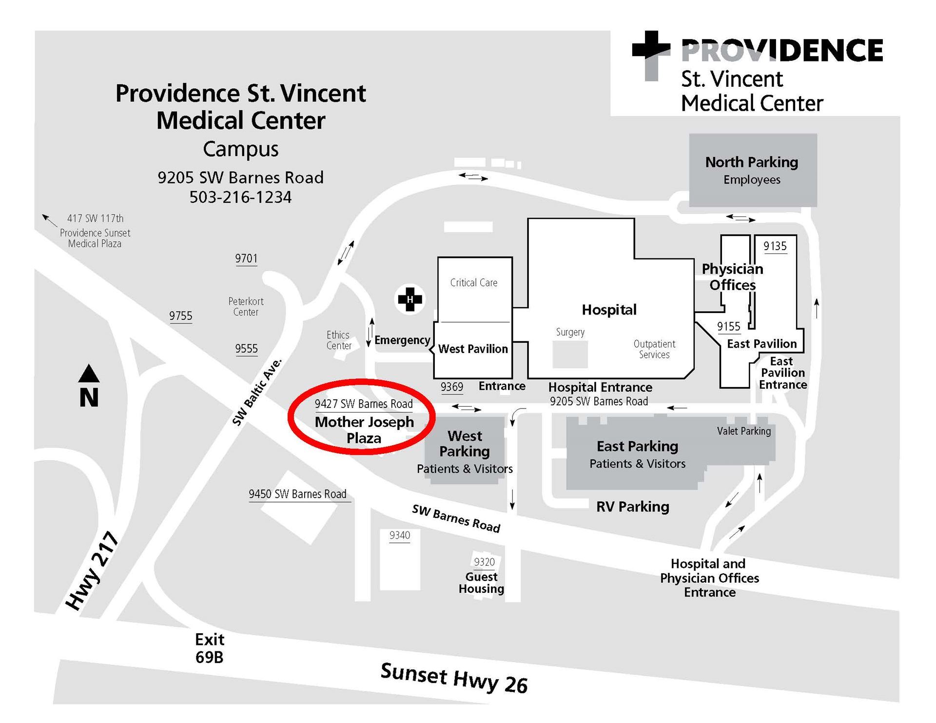 St. Vincent Hospital Campus Map